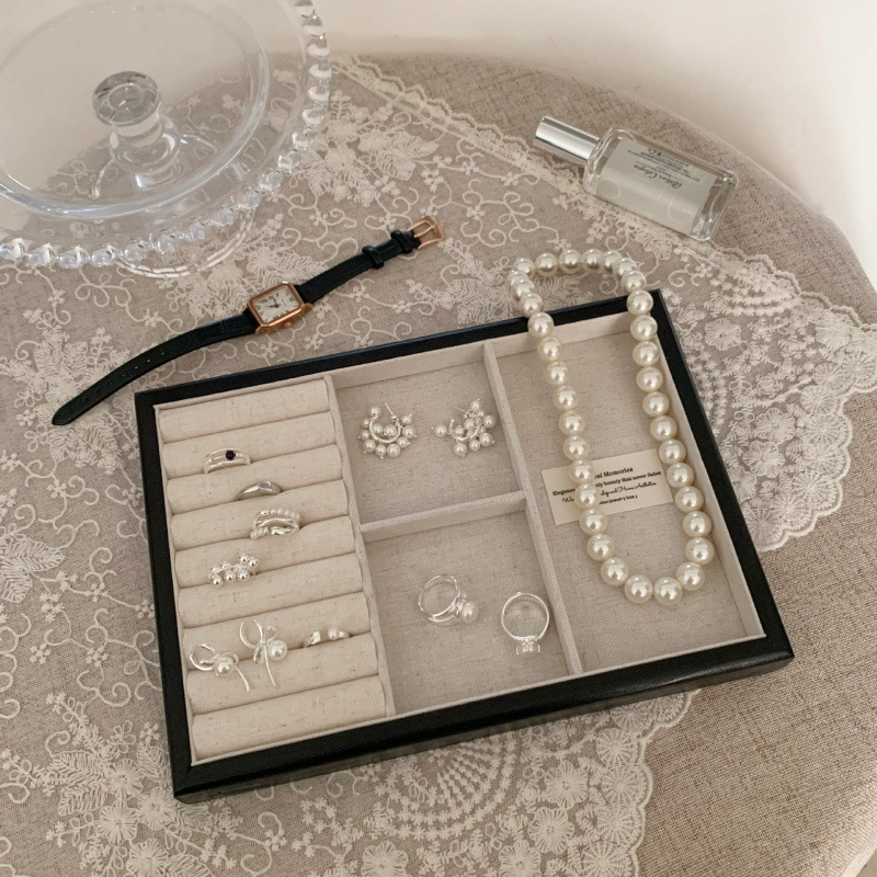 린넨 프렌치 블랙 종합접시 D 블랙 워드마크 25cm