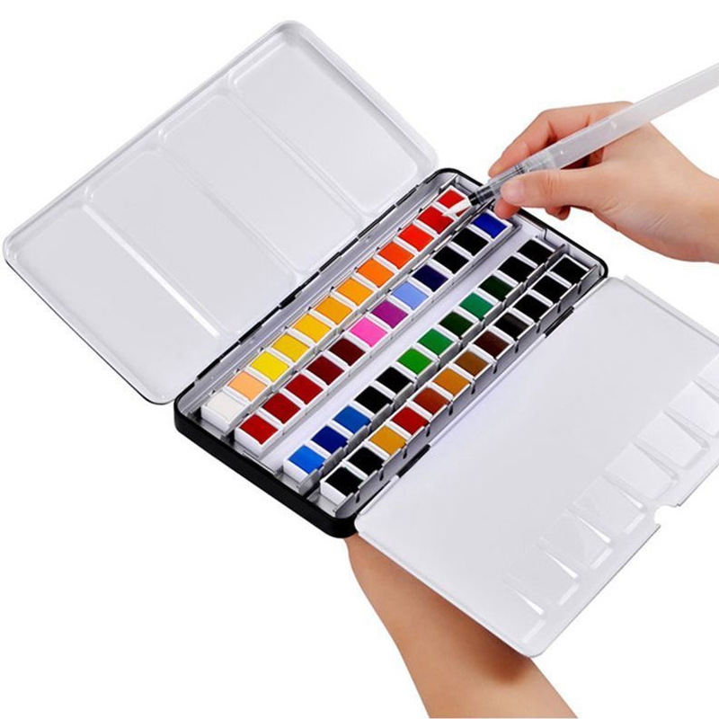 Xiupu sólido acuarela pintura acuarela herramienta traje principiante arte estudiante pintura portátil color nacarado