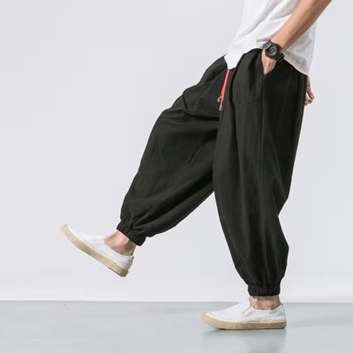 Stylish Chinese Casual Pants for Men - 2024 Summer New Arrival Loose Wide-Legged Mini Footloose Tight-Fitting Lantern Pants