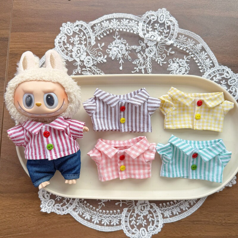 17cm Labubu Doll Clothes Small Outfits Suitable for First, Second, and Third Generation Uniform Tops Doll Accessories Wholesale 17cm Labubu Doll Clothes Small Outfits Suitable for First, Second, and Third Generation Uniform Tops Doll Accessories Wholesale