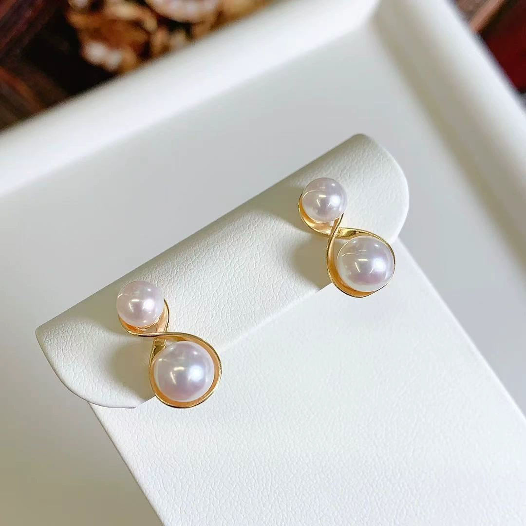 Серьги из жемчуга, авторская фурнитура, S925, серебро 925 пробы, 5-8мм