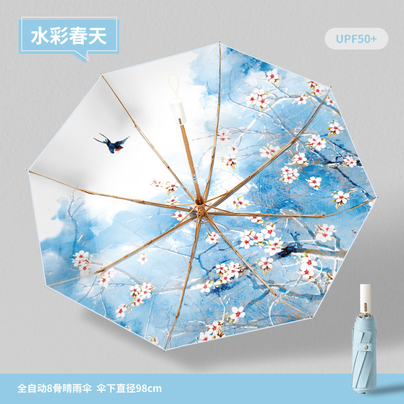全自动折叠男士雨伞晴雨两用大号抗风双人遮阳防晒太阳伞遮阳伞|undefined