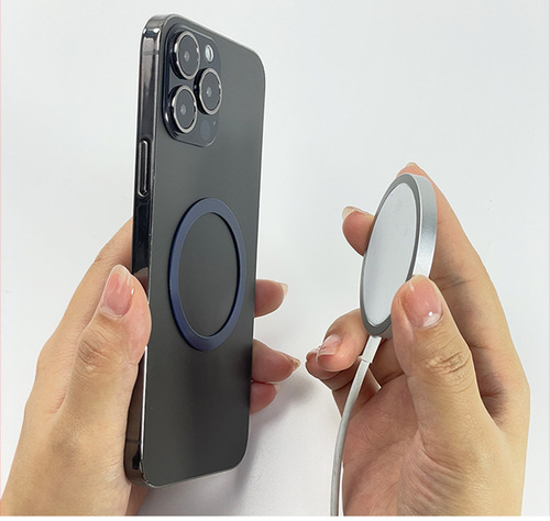 Magnetic mobile phone holder wireless charging magnetic sheet stainless iron sheet black color round square ring wholesale