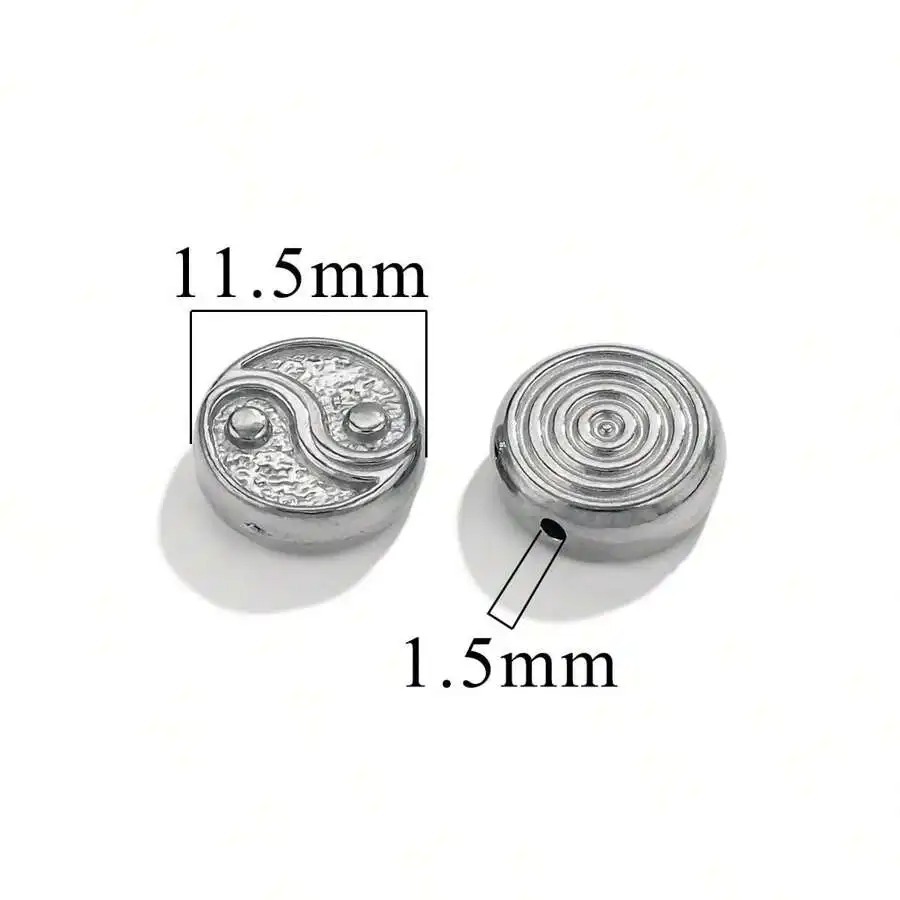 Fundición de acero inoxidable fundición a presión cuentas perforadas de agujeros grandes collar de bricolaje pulsera joyería de retención de color transfronterizo fábrica de cuentas al por mayor