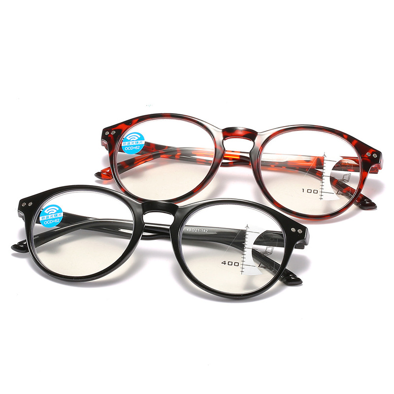 European and American new dual-use presbyopic glasses men's multi-focus clear anti-blue light presbyopic glasses cross-border factory wholesale