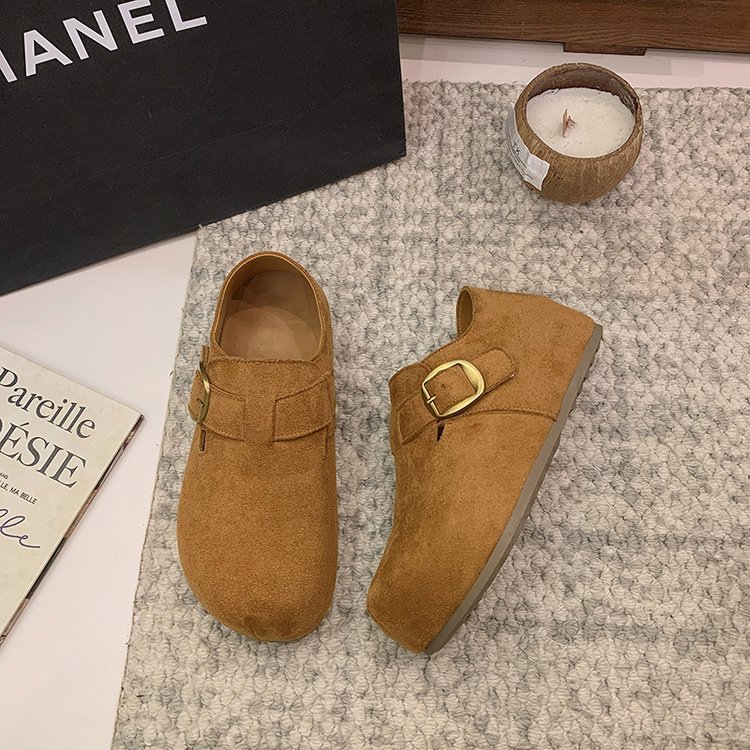 Zapatos japoneses de primavera para mujeres nuevos zapatos retro de doble botón de un solo botón para viajar con suela suave zapatos perezosos un pie ocio