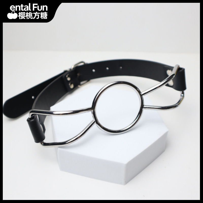 Cherry Candy-Shaped Sm Play Large Butterfly Gag Leather Mouth Plug Couple Sex Adult Products Mouth Restraint Adult