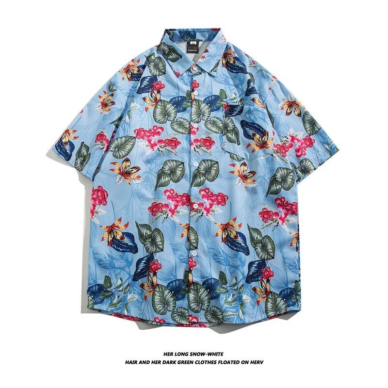 Camisa con botones de solapa suelta de manga larga de todo fósforo de la calle para hombres Venta caliente Flor colorida Impresión digital 3D