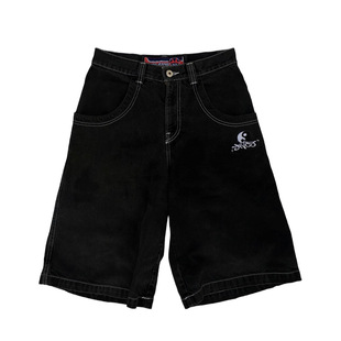 Cross-Border Popular American Hiphop Hip-Hop Trendy Brand Printed Straight Five-Quarter Pants Loose Wide-Leg Casual Denim Shorts