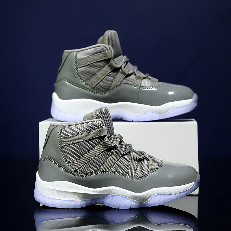 Four Seasons Nuevos zapatos de baloncesto para niños Malla infantil transpirable Zapatillas de deporte para estudiantes de media zapatilla para niños Comercio exterior transfronterizo