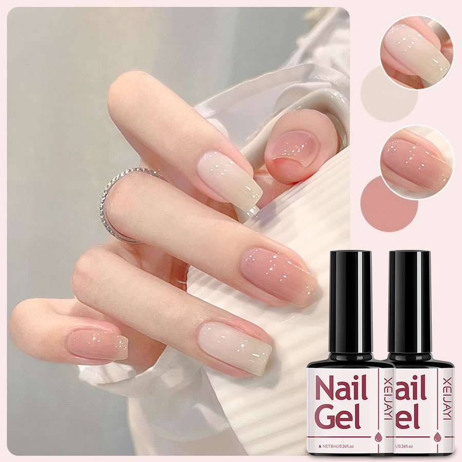 Juego de Esmalte de Uñas Gel Lechoso Set, Secado, Capa de sellado, Refuerzo, para Salón de Uñas