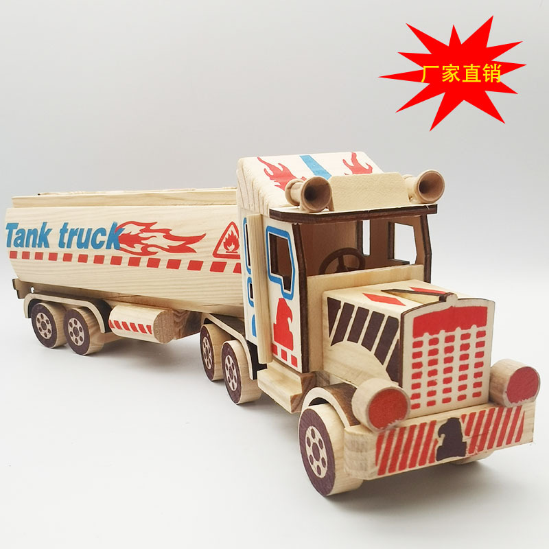 Factory Direct Sales new wooden tank truck model children's birthday gift simulation engineering toy
