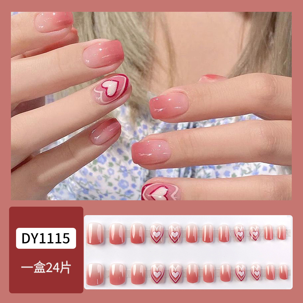 Pequeño libro rojo venta caliente amor manicura parche de uñas dulce lindo parche de uñas de alta calidad simple gradiente desgaste de uñas image 3