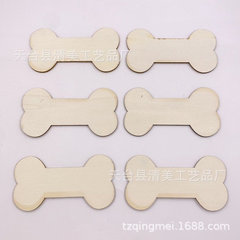 10.5*5.5cm huesos de perro botones de madera DIY botones en forma de dibujos animados 15 piezas en un paquete