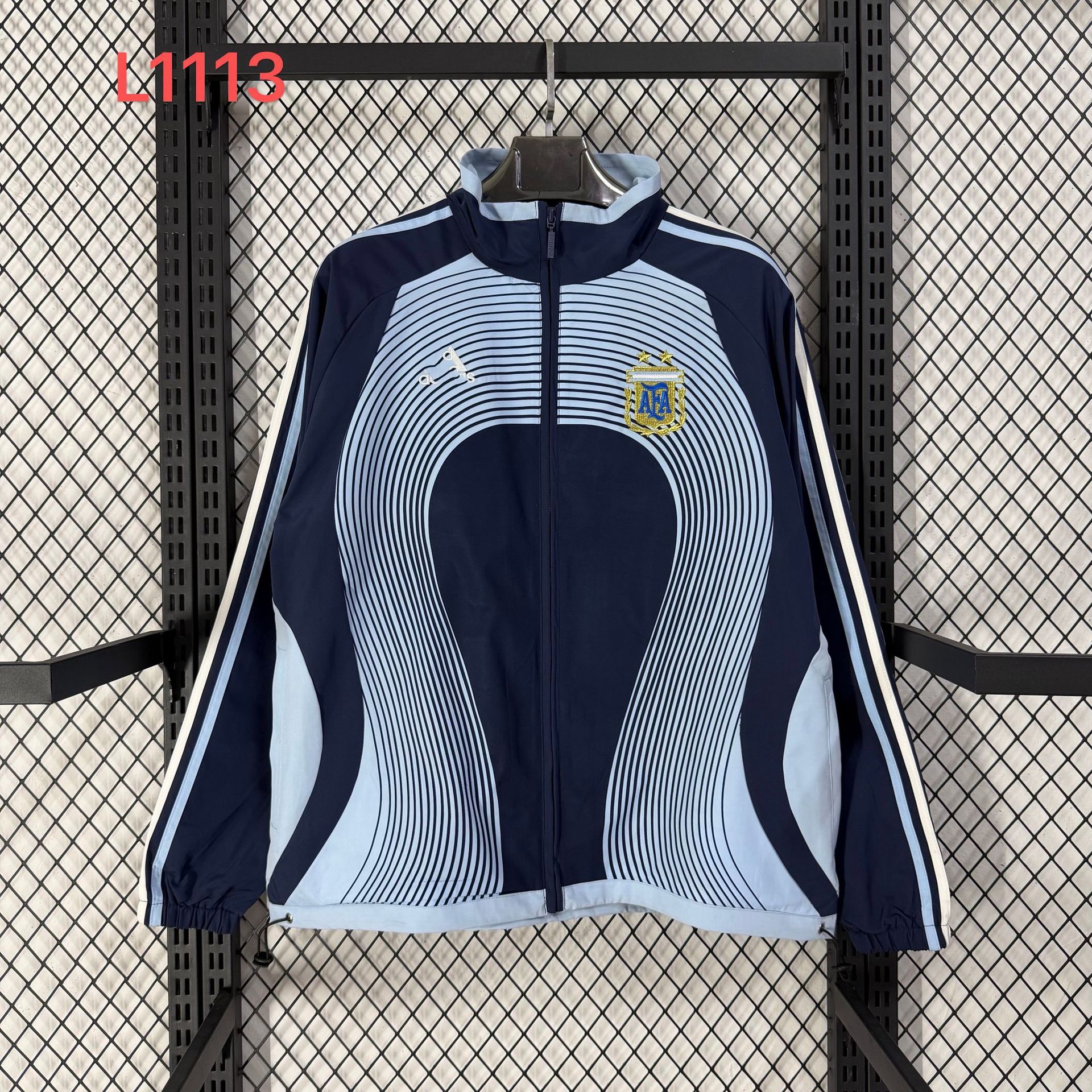 adidas Argentina AFA Windbreaker Jacket Retro Navy Light Blue