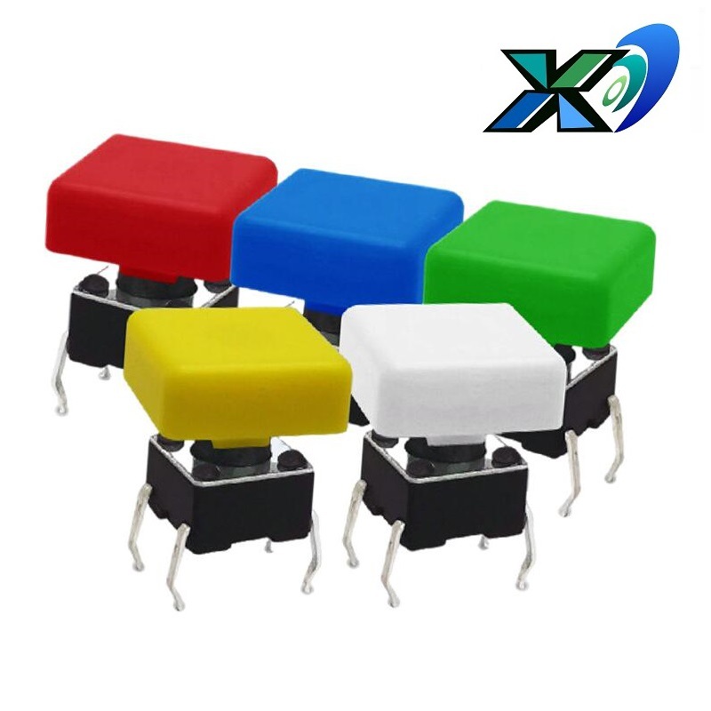 方头按钮轻触开关  迷你4脚插件 轻触开关 方头无声轻触开关 插件