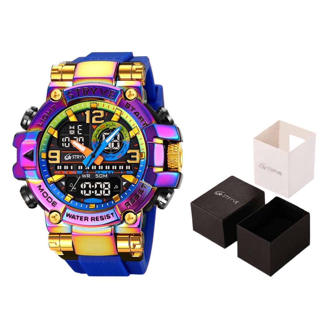 Stryve deportes luminoso reloj electrónico impermeable multi-funcional estudiante fresco reloj transfronterizo de una sola pieza entrega 8025