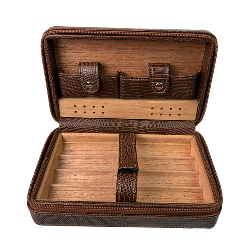 Cigar sleeve portable cigar box cigar humidifier box cedar wood cigar zipper bag