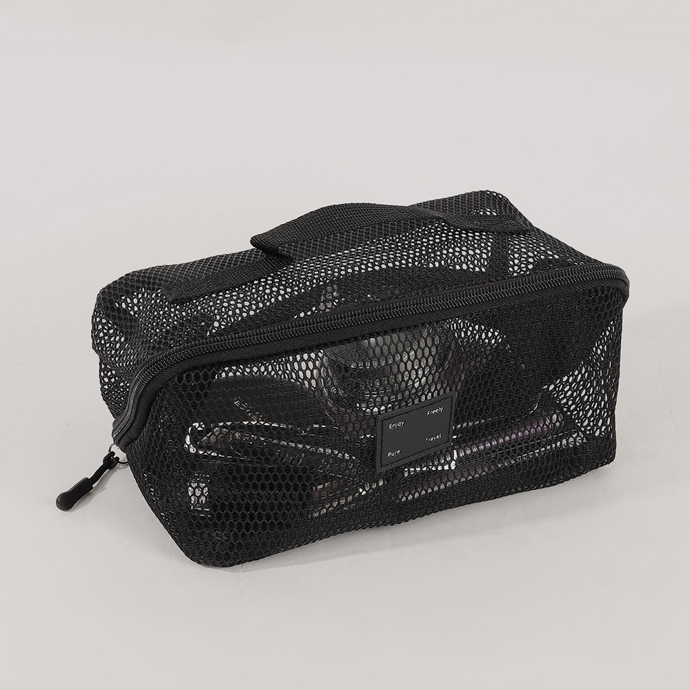 Travel Mesh Toiletry Bag Organiser With Partitioned Storage_voghion.com
