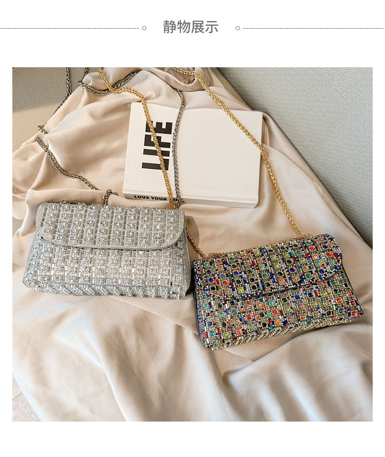 New foreign trade European and American retro underarm bag, casual and fashionable rhinestone small bag, niche single-shoulder bag, crossbody dinner bag undefined