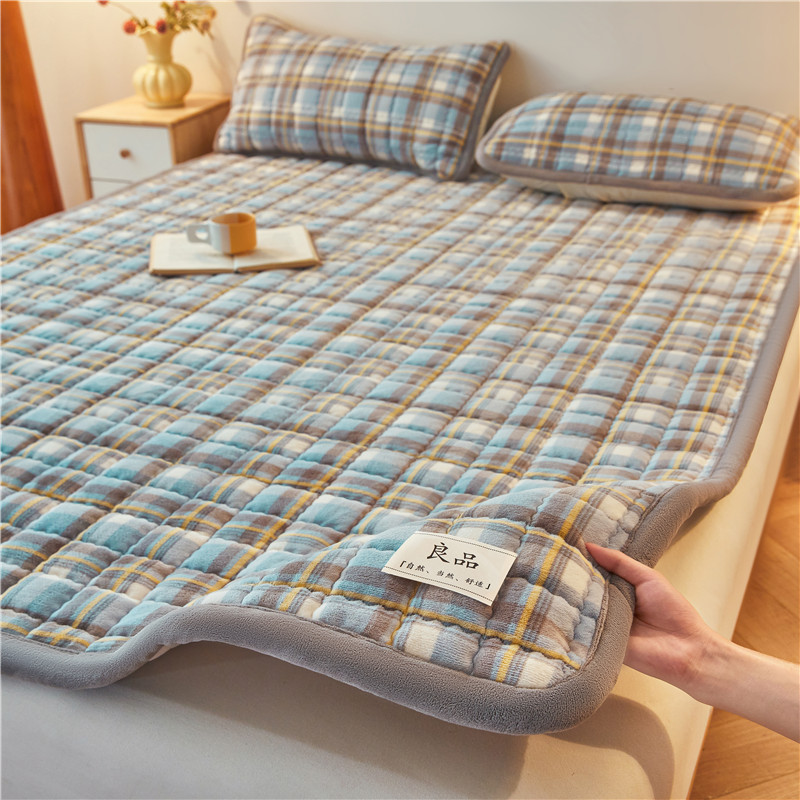 Milk Velvet Mattress Mattress Coral Velvet Cushion Thickeneded Mattress Pad Dormitory Single and Double Bed Pad Thickeneded and Warm