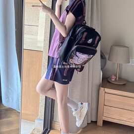 多巴胺穿搭运动套装女夏季库洛米短袖短裤韩版宽松休闲两件套跑步