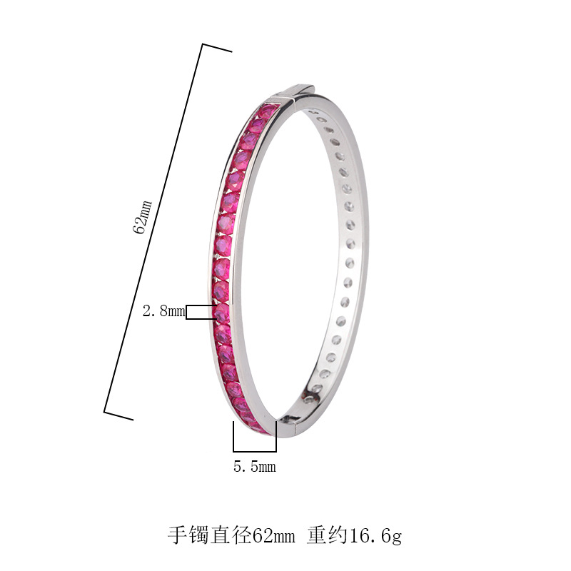 2024 nuevo Zhuang Sheng joyería simulación color tesoro corindón europeo y americano retro simple pulsera femenina al por mayor