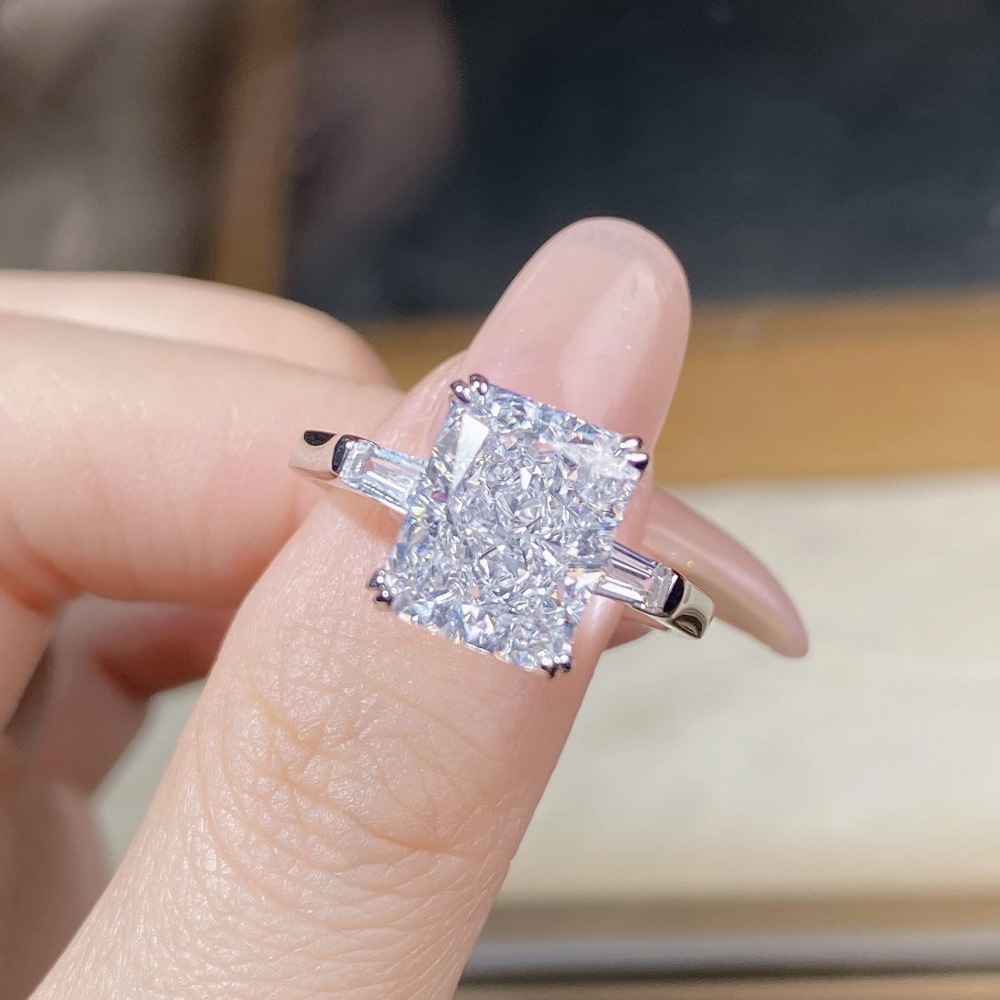 Simple Style Geometric Sterling Silver Inlay Zircon Rings 1 Piece