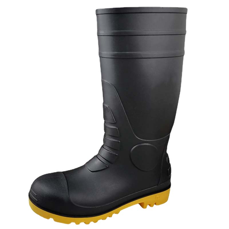 Botas de seguridad PVC, punta de acero, antiimpacto, antiperforación, antideslizante, caña alta