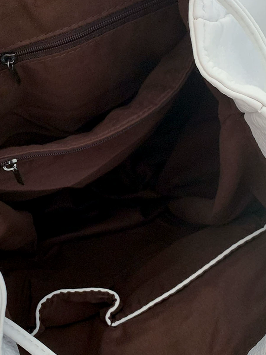 (Cross-border trading), white retro backpack, capacious purse, bag, American style, drawstring