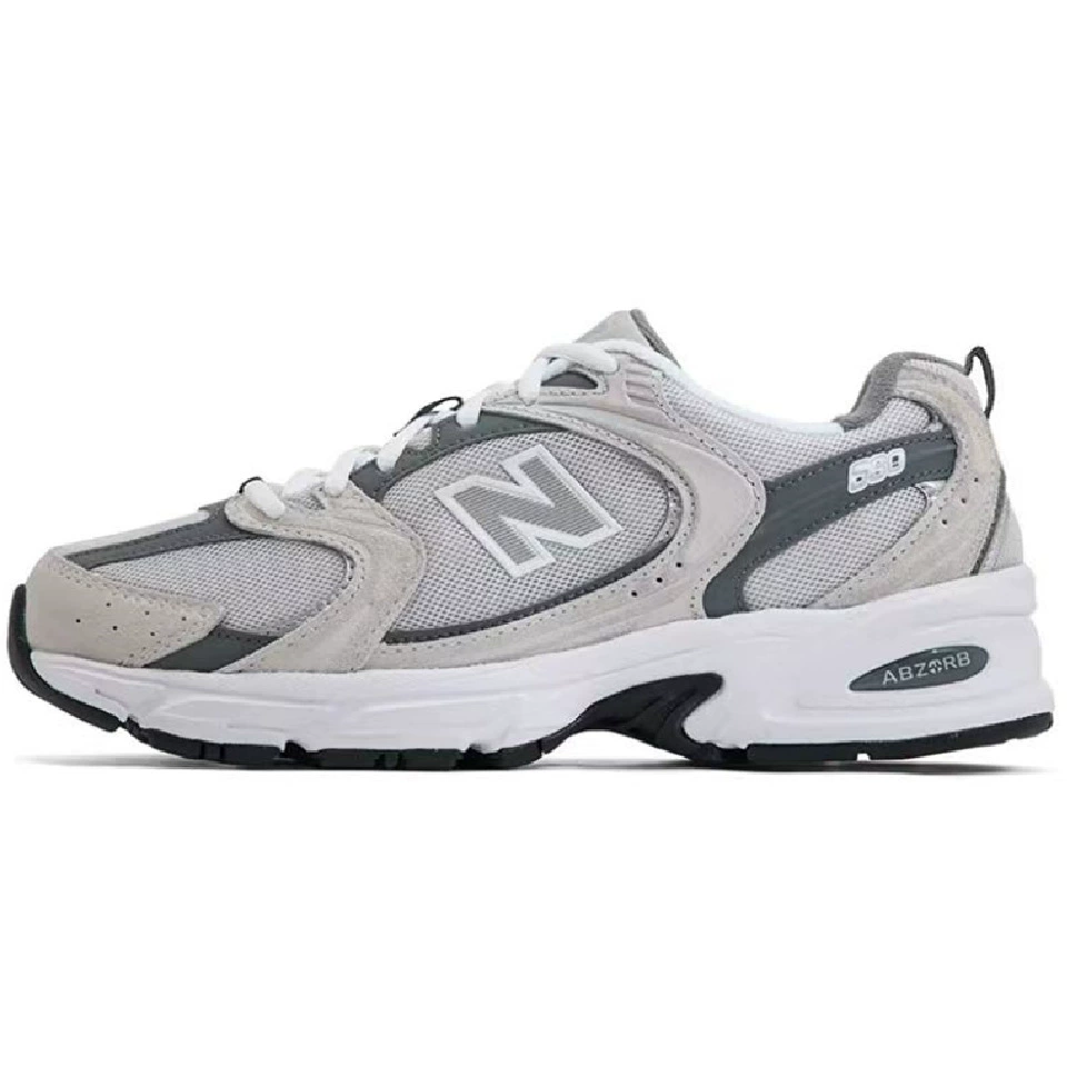 Кроссовки New balance низкие серебристо‑белые, многослойные размеры