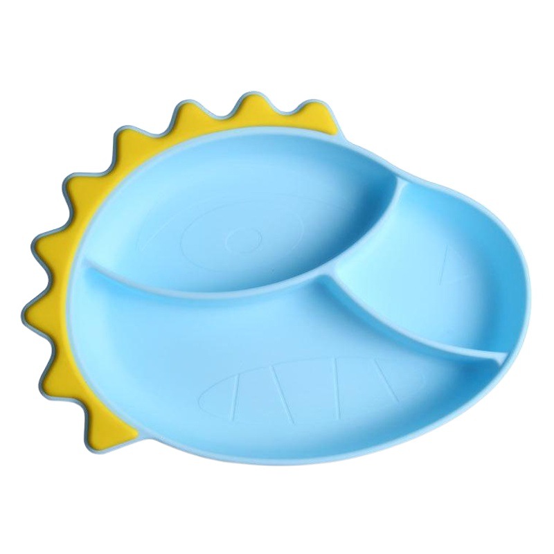 Bebé dinosaurio placa lechón bebé tazón de silicona paja comer entrenamiento tenedor cuchara babero niños vajilla traje