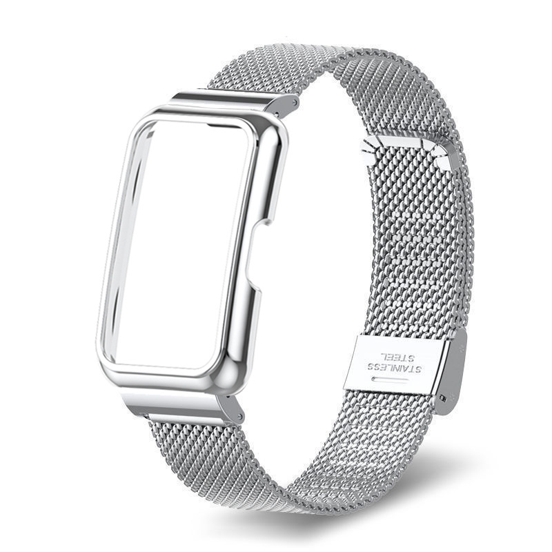 Suitable for Huawei bracelet 10/8/7/6 buckle stainless steel mesh strap glory bracelet band9 metal frame integration