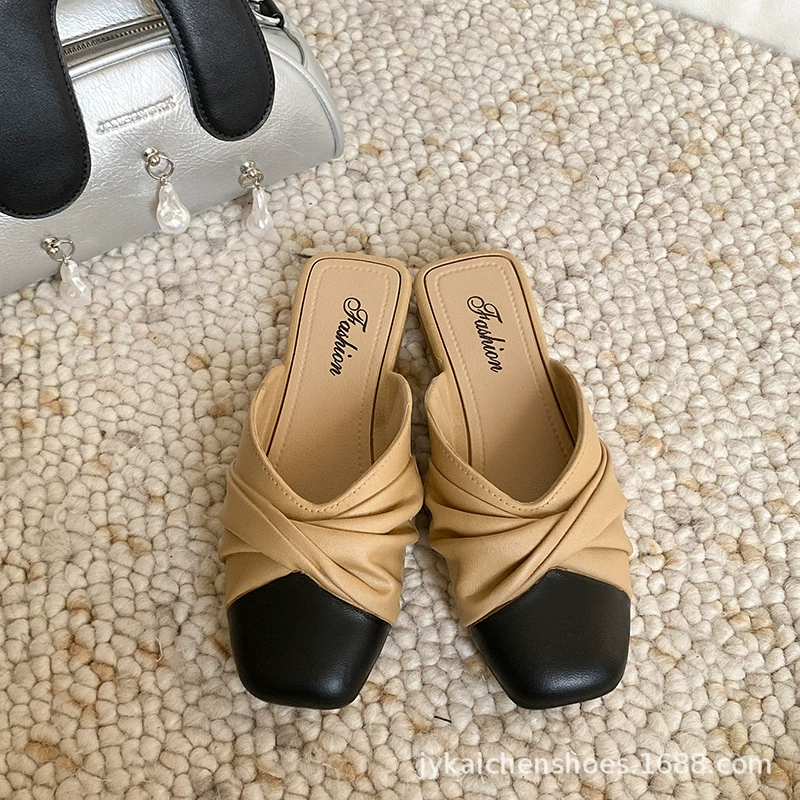 Слайд-шаг, летние тапочки, обувь, французский стиль, стиль Chanel