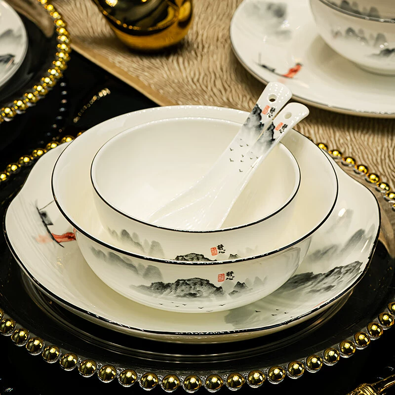 Tableware, gift box, ceramic set for home use, Chinese style