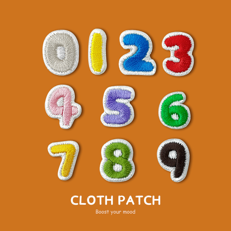 Wholesale Colorful 10-Piece Number Patches, Jeans Hole Embroidery Patches, 0-9 down Jacket Patch Labels Wholesale Colorful 10-Piece Number Patches, Jeans Hole Embroidery Patches, 0-9 down Jacket Patch Labels