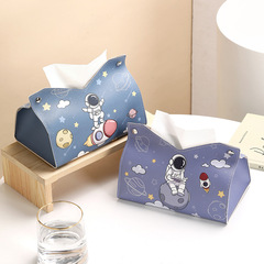 Spacecraft astronaut tissue box for home living room creative cartoon waterproof cute luxury leather tissue box for restaurant dormitory
