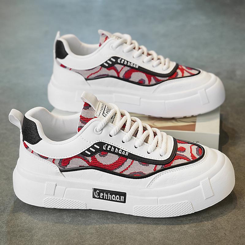 Zapatos de hombre primavera transpirable nicho tendencia original de todo fósforo zapatillas de deporte casuales para estudiantes zapatos de moda de lona blanca de suela gruesa