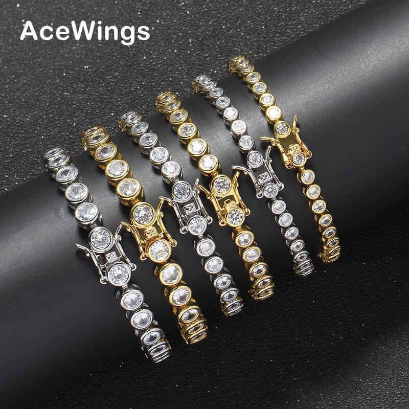 Inlaid Tennis Bracelet 3mm4mm5mm Single Row Copper Inlaid Zirconium Hip-Hop Bracelet TennisChain Tennis Bracelet