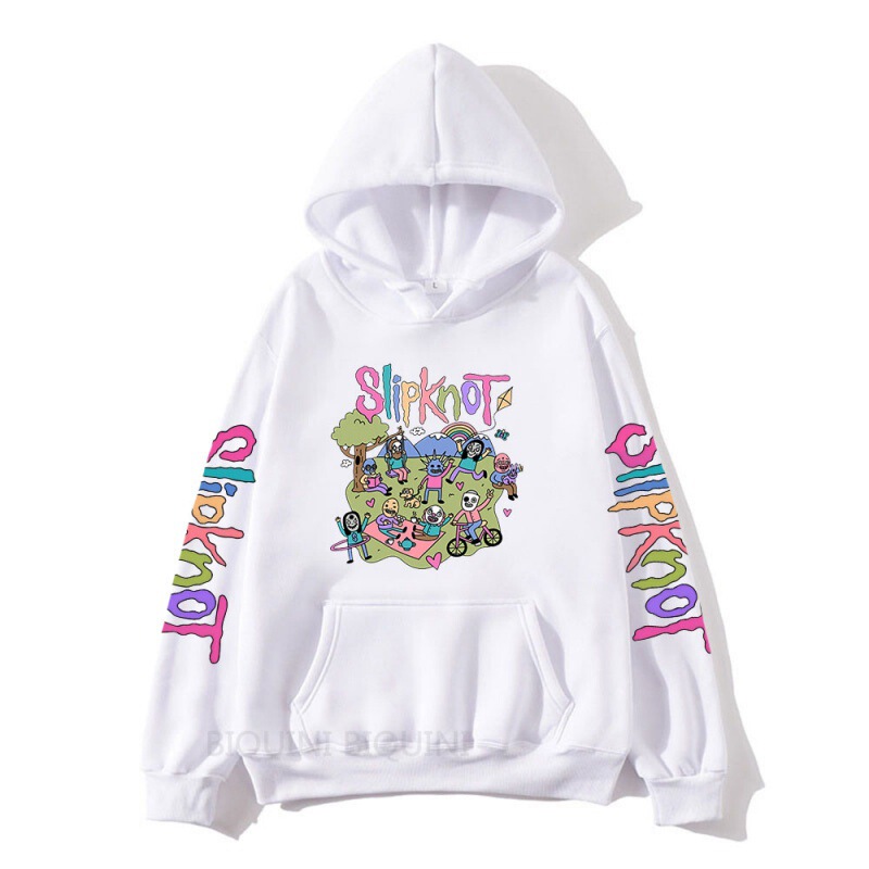 Swing Knot Band Slipknot Graffiti Printed Sweater Harajuku Casual Autumn and Winter Hoodie Cross Border