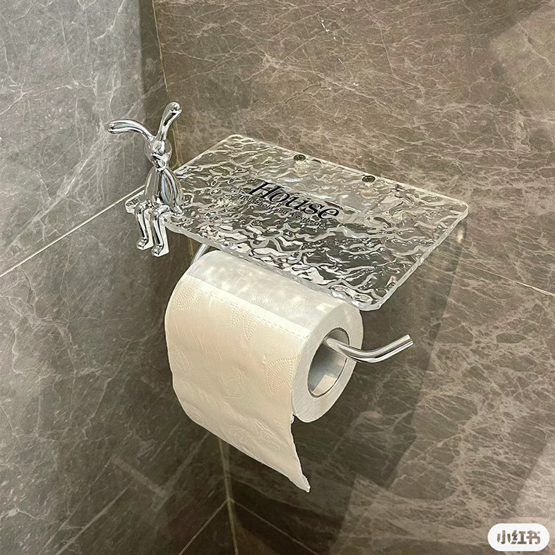 Estante de papel acrílico, estante de toallas de papel higiénico, estante de almacenamiento transfronterizo, estante de almacenamiento de etiquetas gratuitas, estante de extracción de papel higiénico