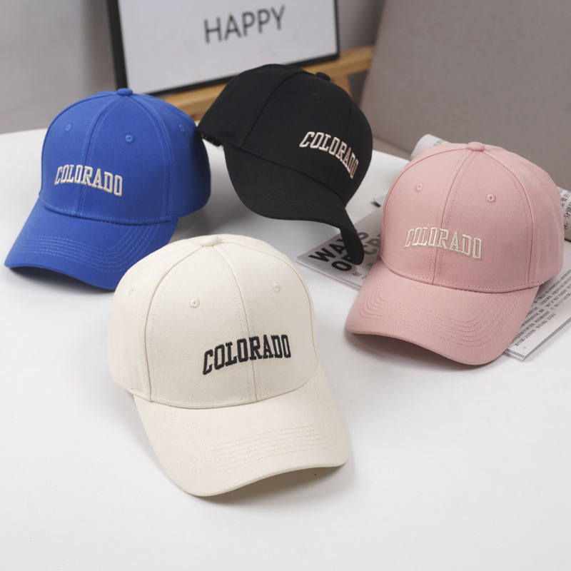 Women's Autumn New Hard Top Baseball Korean Version Fashion Letter Embroidered Wide brim Duck Tongue Hat_voghion.com