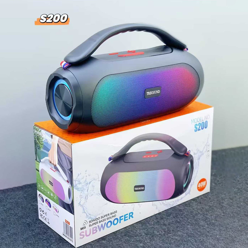 40Wハイパワー神無線BluetoothスピーカーRGBアンビエントライト多機能オーディオポータブルサブウーファー|undefined