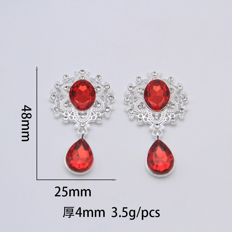 国境を越えた売れ筋 45*25 ミリメートル合金ラインストーンブローチ DIY リボンアクセサリー衣類手作りジュエリーアクセサリー直接バッチ