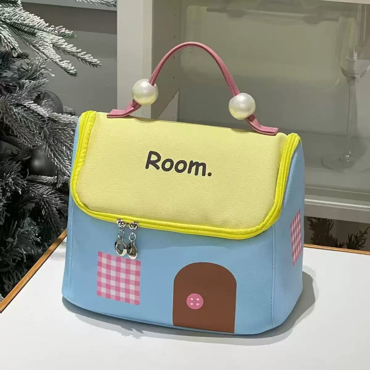 Nueva bolsa de cosméticos de dopamina de celebridades de Internet de gran capacidad y alto valor Bolsa de almacenamiento portátil impermeable PU