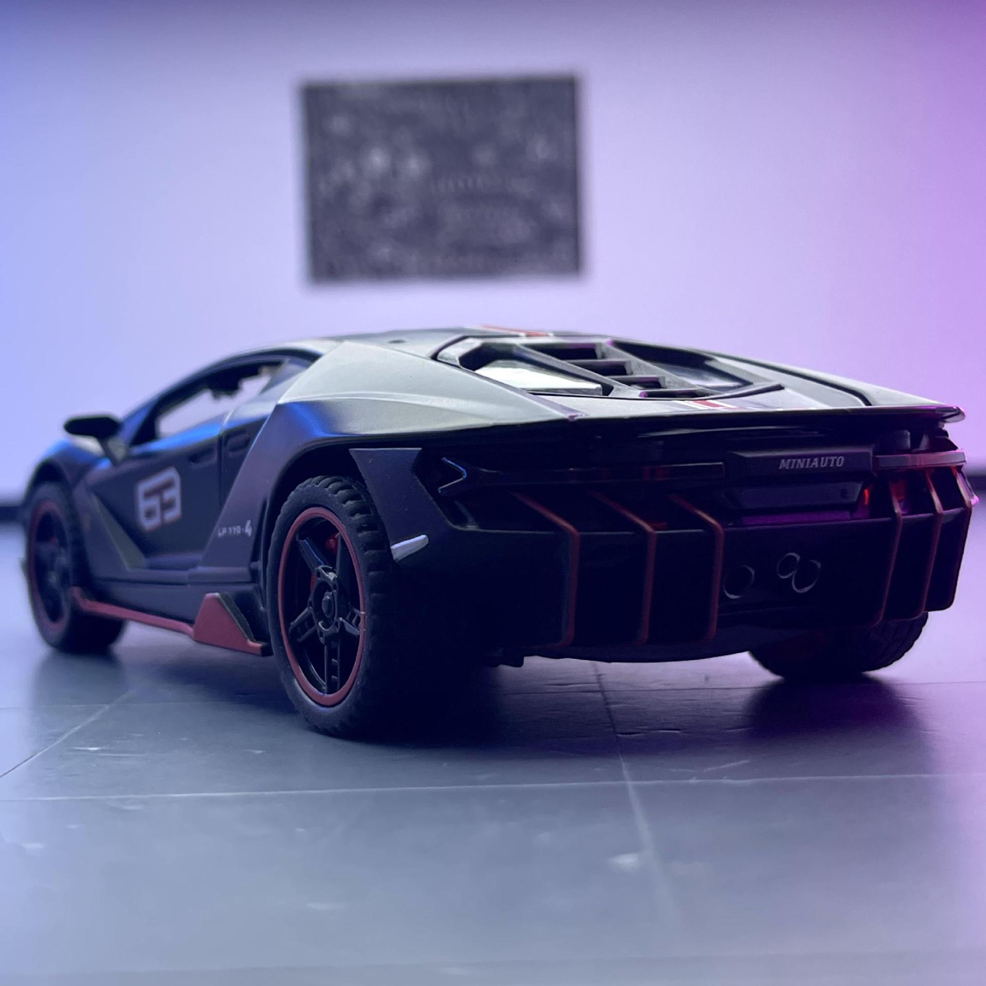 Jianyuan modelo de coche de aleación 1:32 LANBO PL780 coche deportivo versión pull back sonido y luz modelo de coche de juguete adornos