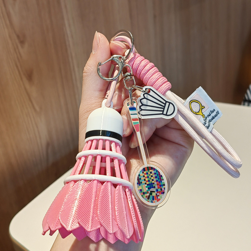 Rainbow Badminton Pendant Creative Sports Backpack Decoration High-End Keychain Badminton High-Value Hanging Ornament Gift Rainbow Badminton Pendant Creative Sports Backpack Decoration High-End Keychain Badminton High-Value Hanging Ornament Gift