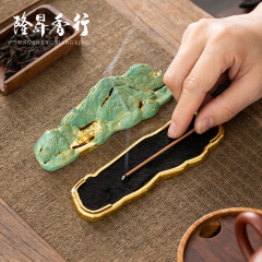 日照金山卧香盒香炉创意假山装饰小摆件禅意书房茶室山峰景观饰品