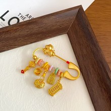 新中式民族风五彩别针马宝宝新生儿礼物孕妇配饰本命年胸针配饰女