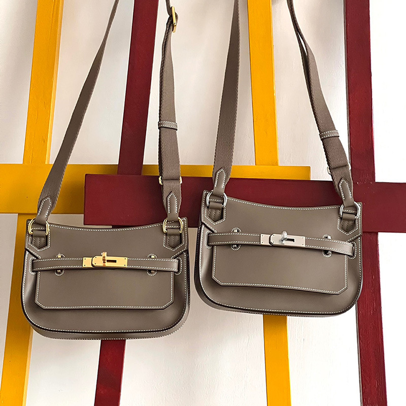 Women's Bag 2026 New Model Calfskin Gypsy Mini Saddle Bag Single Shoulder Crossbody Genuine Leather Mini Kelly Bag Versatile